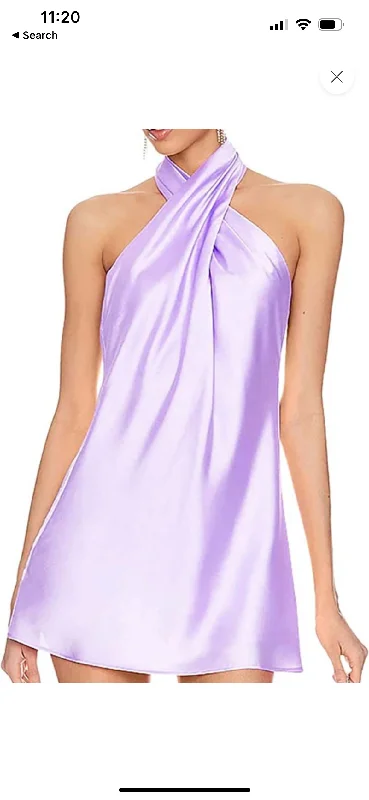 Mae Lavender Halter Silk Dress