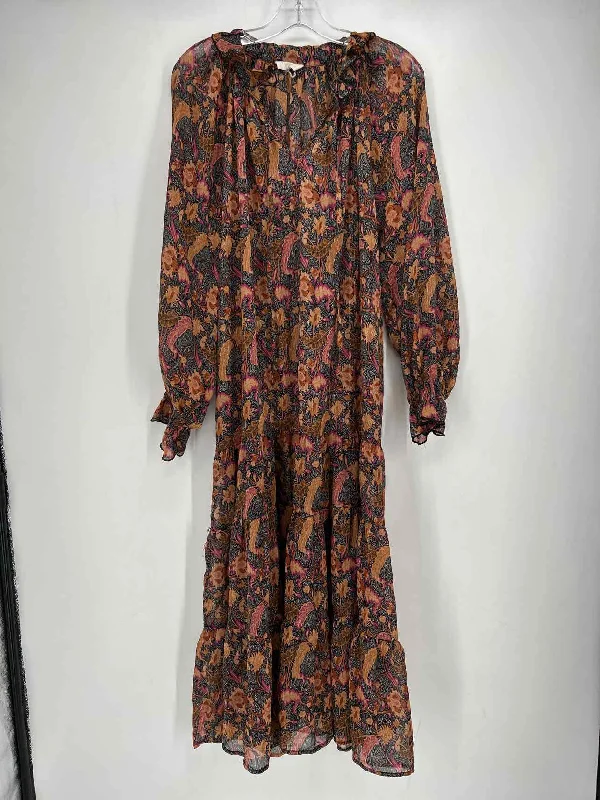 Melloday Size XL Black & Tan Print Maxi