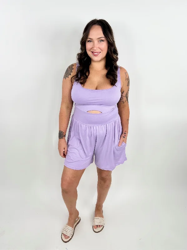 Massive Deals Passenger Princess No Bra Needed Romper- Lilac