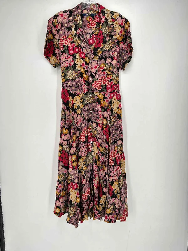 Polo Ralph Lauren Size 10 Black Floral Dress