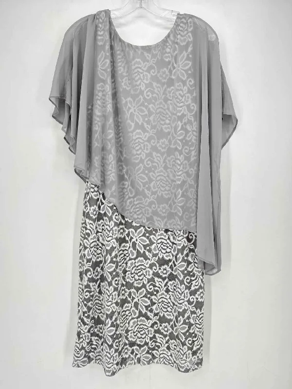 Ronni Nicole Size 14 Gray Floral Dress