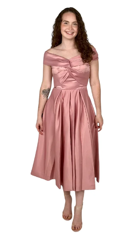 Don’t Miss Out Rose Off Shoulder Midi Dress