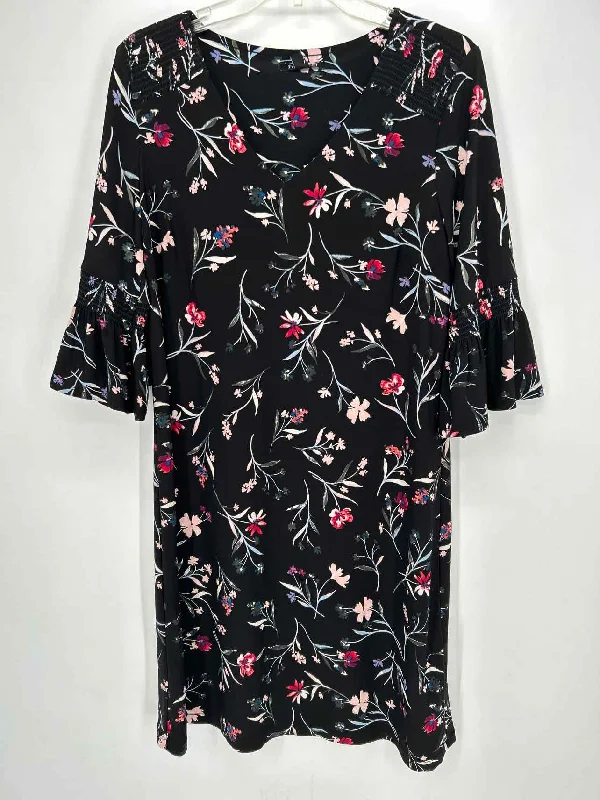 Roz & Ali Size M Black Floral Dress