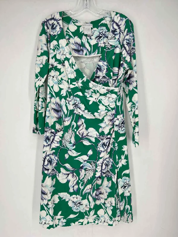 Soft Surroundings Size M Green Floral Dress