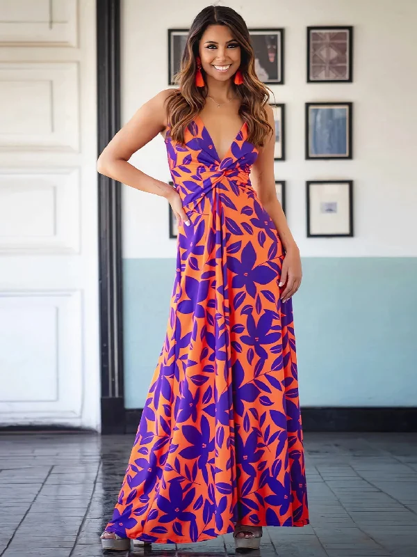 Limited Availability Siena Twisted Printed V-Neck Cami Dress