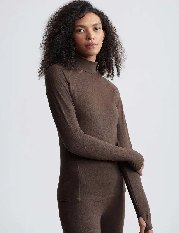 Crazy Deals Always Warm Base Layer Top - Deep Chocolate Marl