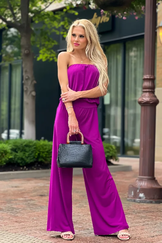 Veronica M Azalea Tube Jumpsuit : Plum