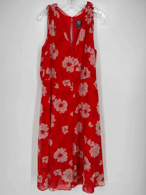 Vince Camuto Size 16 Red Floral Dress