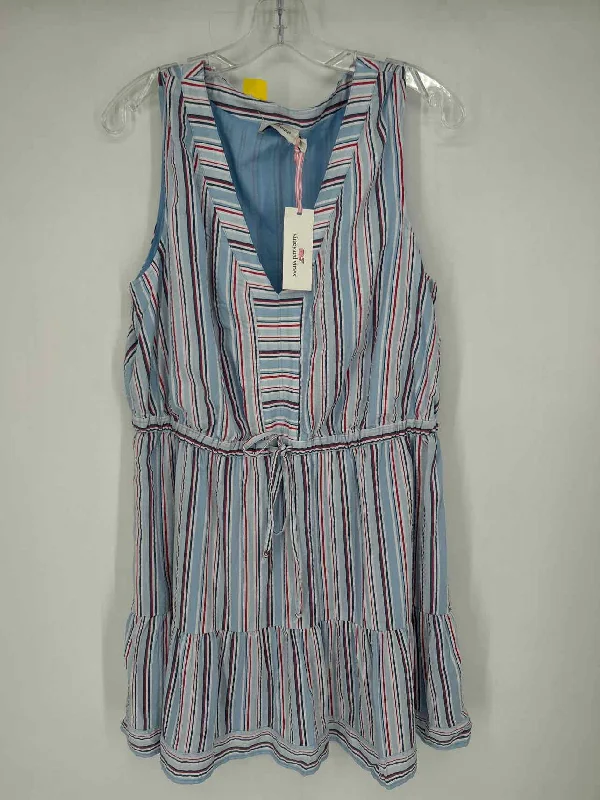 Vineyard Vines Size L Blue Stripe NWT Dress