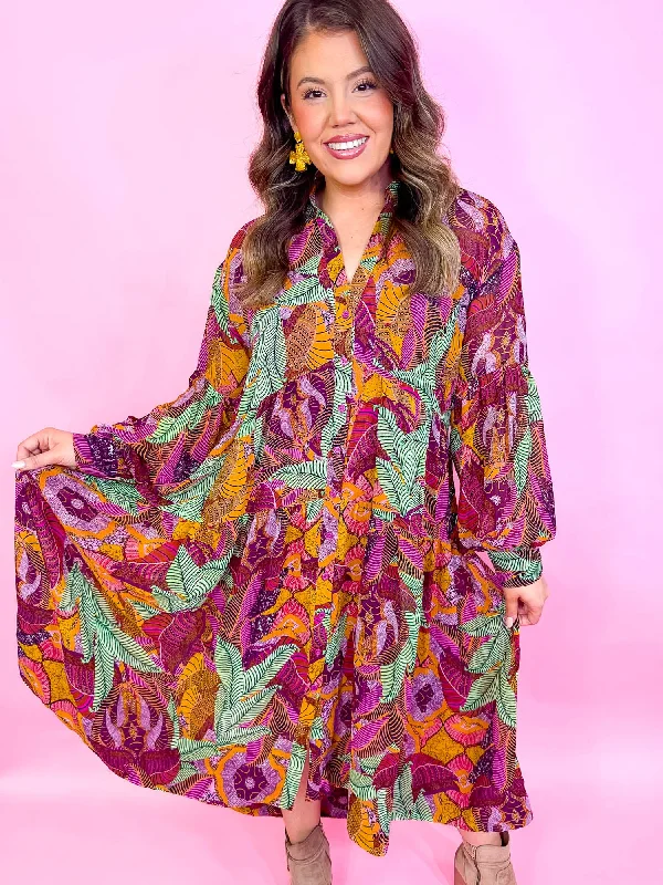 Mega Deal Welcome To The Jungle High-Low Midi Dress