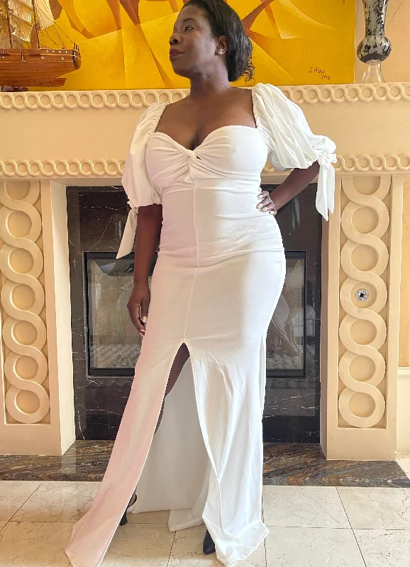 Price Cut White Plus Size Maxi Dress