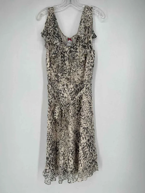 Yoana Baraschi Size L Gray Print Silk NWT Dress